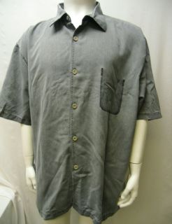 NEW Nat Nast Mens Black Button Down Front Short Sleeve Vintage Camp 