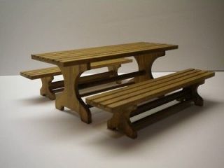 doll house miniatures wooden picnic table  16