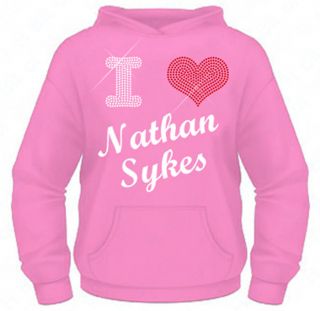 Ladies Diamante I Love ( Heart ) Nathan Sykes ( The Wanted ) hoodie XS 