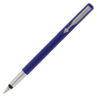 parker vector blue medium point fountain pen blue ink one