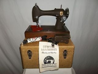 Montgomery Ward Heavy Material Sewing Machine Model R and Accesories 