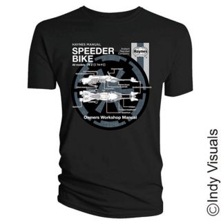 Star Wars Speeder Bike (Hover Bike) T Shirt   Haynes Manual Style