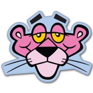 pink panther face cartoon bumper sticker decal 4 x 4