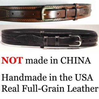 western brown black leather embossed ranger belt 625r