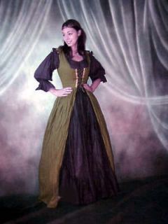 RENAISSANCE Costume Bodice NEW STYLE Irish OVER DRESS Olive xxs 