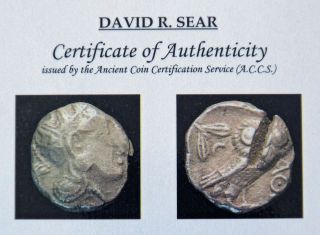   Attica, David R. Sear A.C.C.S. Authenticated 350 BC Athens F/VF