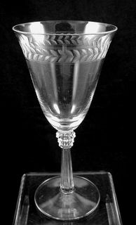 Vintage Elegant Fostoria Laurel Cutting Water Goblet s  9oz