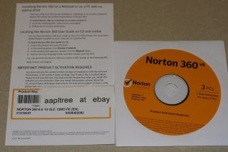 NEW GENUINE Norton 360 6.0 1 Year 3 PC Your Power against Online 