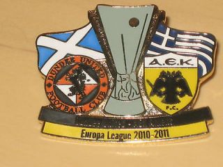Badge Pin AEK Athens Vs Dundee United Europa league 2010 2011
