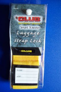 CLUB security combination LUGGAGE STRAP LOCK & ID TAG new