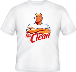 Mr. Clean Logo T shirt. Costume White. 100% Cotton. S M L XL 2XL 3XL 
