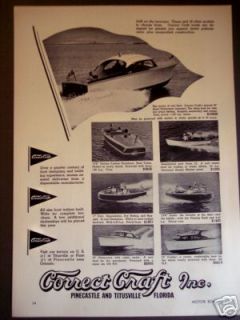 1950 correct craft boats sport fisherman 6 models ad time