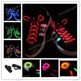 Muti color LED Flash Light Up Glow Shoelaces Shoe Lace Strap DISCO 