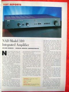 NAD 310 integrated amplifier test review Stereo Review magazine 4/96
