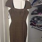 100% AUTHENTIC Herve Leger Olive Green Bandage Dress Never Worn With 