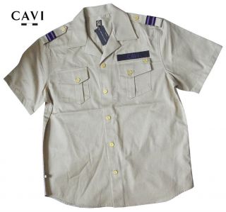 cavi khaki military uniform style shirt m nwt $ 68