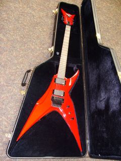 dbz bird of prey red electric guitar including hardcase from