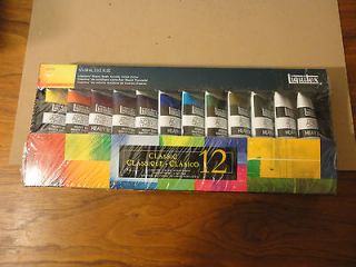 NEW Liquitex Classic Acrylic Paints in 12 tubes x 59 ml/.2 fl.oz
