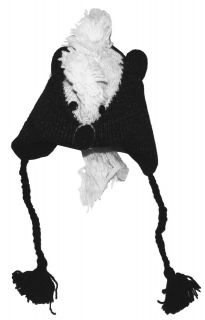 skunk face animal fleece pilot peruvian laplander hat