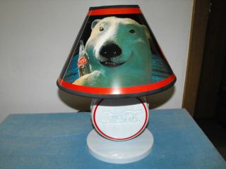 COCA COLA BOTTLE CAP LAMP, WITH POLAR BEAR SHADE, COOL LAMP