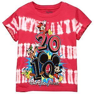 NEW 2010 Walt Disney World Resort Tie Dye Kids Childs Girls Tee Shirt 