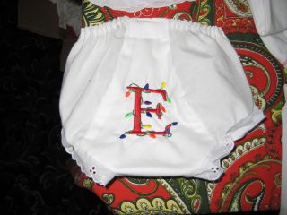 Christmas Lights Diaper Cover Panties with Initials C, E or M All 