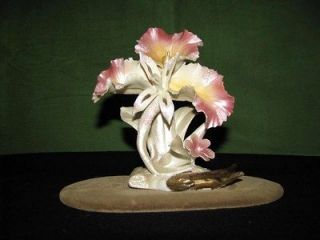 Newly listed VINTAGE PORCELAIN CAPODIMONTE ORCHID FLOWER FIGURE