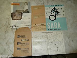 SABA SABAFON RADIO COMPLETE SERVICE MANUAL 1959 60 SO RETRO