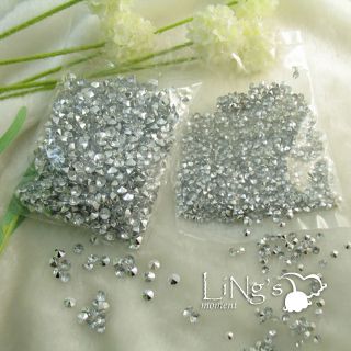 4000pcs Silver Plated Clear Diamond Confetti Wedding Table Scatter 