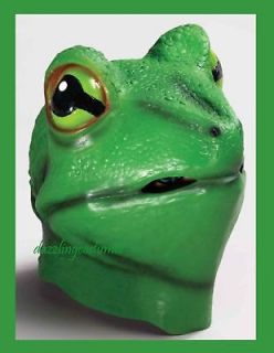 frog mask latex costume accessory prop halloween green amphibian adult 