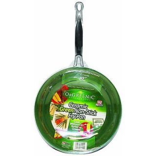 Telebrands Orgreenic Frying Pan 10 Green Healthy Food Cooking Stove 