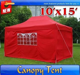 Outdoor Red 10x15 POP UP Wall Wedding Canopy Party Tent Gazebo Carry 