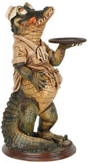 Crocodile Butler Statue   Large Crocodile Butler   Alligator Butler 