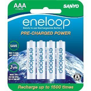   NEW 1500 eneloop 4 Pack AAA Ni MH Pre Charged Rechargeable Batteries