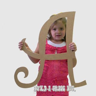 Unfinished Letters Curlz Paintable Large Letter Craft Wall Decor (A)