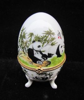 Chinese egg shaped porcelain   Painting Panda box 231#