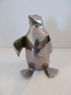 restoration hardware metal metalic penguin decor  25