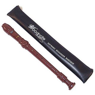   Brown 8 Holes Woodnote Soprano Recorder Flute Baroque/Leatherette Bag