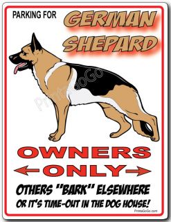   SHEPARD Owner Parking Sign   Dog Breed leash collar Bowl Muzzle Tag