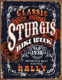 Newly listed Nostalgic STURGIS Bike Week Classic Rally Tin Sign