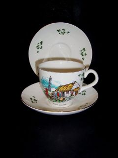 Tea Cup 2 Saucers Carrigaline Pottery Co LTD Made in Ireland 