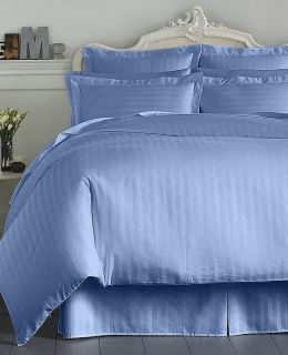   Damask Stripe FULL Sheet Set LAKE Blue 500tc Double Bed Pima Cotton