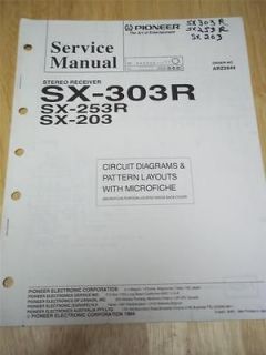 Pioneer Service Manual~SX 303R​/203/253R Receiver~Origi​nal~Repair 