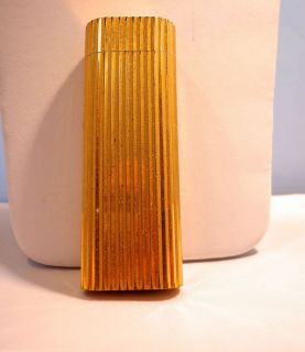 Vintage Gold Plated Cartier Lighter Ribbed Pattern Solid 85grams