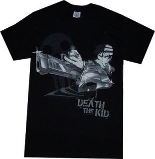 Soul Eater Death The Kid Crossed Pistols (Black) Mens T Shirt