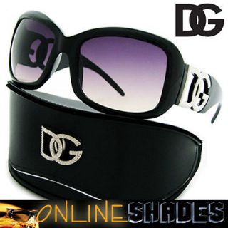 dg designer black smoke oversized sunglasses hard case