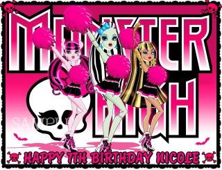 MONSTER HIGH #5 FROSTING SHEET EDIBLE CAKE TOPPER IMAGE DECORATIONS