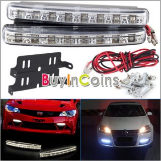 Pair Car Daytime Running Light 3/6/8/12/16/28 LED DRL Daylight White 