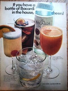 1971 bottle of bacardi rum cheers ad 