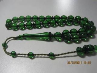   100 Original __German Amber Bakelite Catalin (Green)__ 33 Prayer Beads